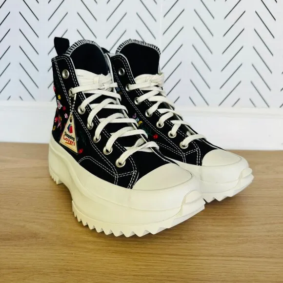 ⭐Converse Run Star Hike Hi Platform Sz 9.5 Mens Shoes Floral Embroidery A02192C⭐