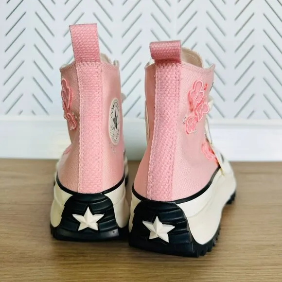❤️❤️❤️Converse Run Star Hike Platform 3D Flowers Hi 11 Women Shoes Pink A09801C