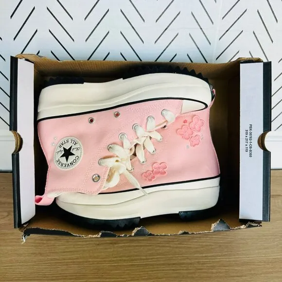 ❤️❤️❤️Converse Run Star Hike Platform 3D Flowers Hi 11 Women Shoes Pink A09801C