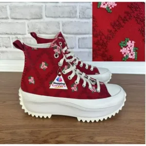 ⭐Converse Run Star Hike Platform 8 Mens Shoes Embroidered Floral Red A14885C New