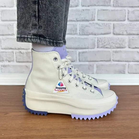 ⭐Converse Run Star Hike Platform Color Pop 8.5 Women Shoes Beige Purple A16188C