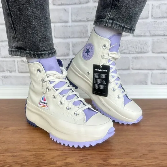 ⭐Converse Run Star Hike Platform Color Pop 8.5 Women Shoes Beige Purple A16188C