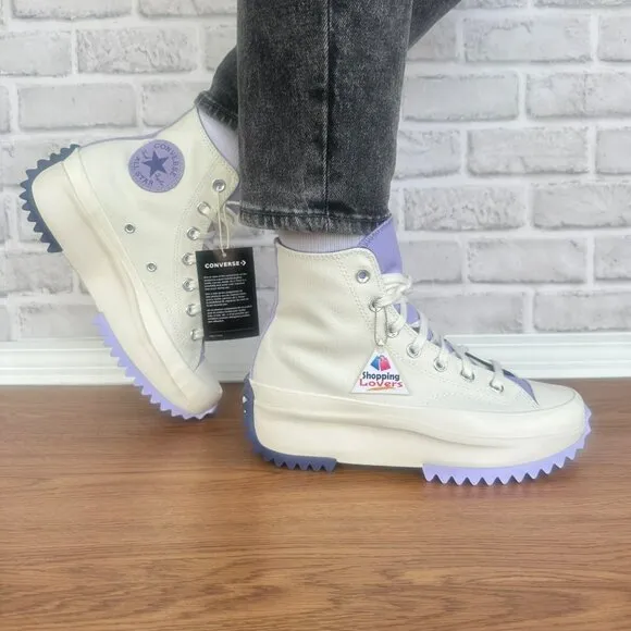 ⭐Converse Run Star Hike Platform Color Pop 8.5 Women Shoes Beige Purple A16188C
