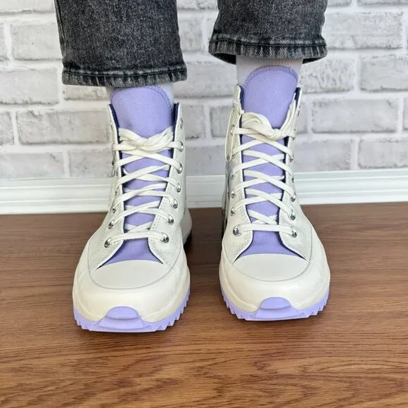 ⭐Converse Run Star Hike Platform Color Pop 8.5 Women Shoes Beige Purple A16188C