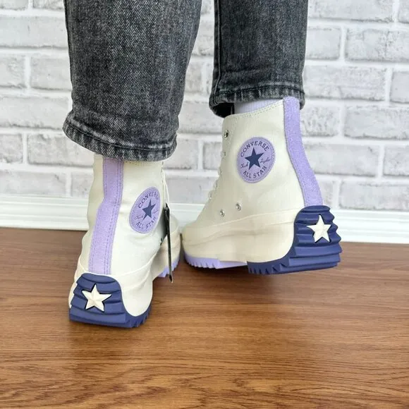 ⭐Converse Run Star Hike Platform Color Pop 8.5 Women Shoes Beige Purple A16188C