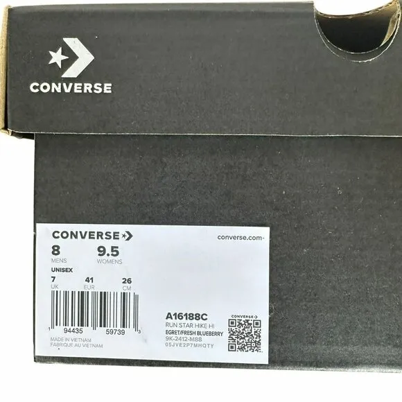 ⭐Converse Run Star Hike Platform Color Pop Sz 8 Men's Shoes Beige Purple A16188C