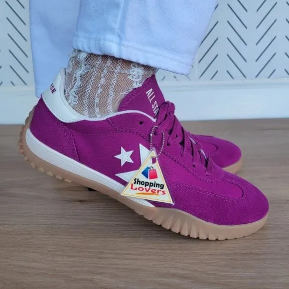 ⭐Converse Run Star Trainer Ox Size 7.5 Womens Casual Shoes Suede Violet A13361C⭐