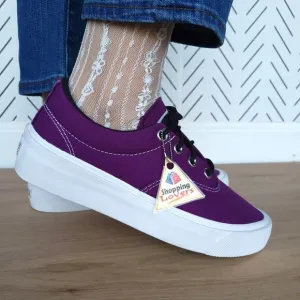 🤩CONVERSE SKID GRIP CANVAS Women Shoes Sz 8.5 Purple Platform Sneakers 170942C