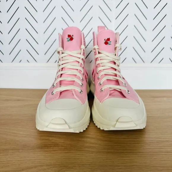 🌹Converse Women Shoes 11 Run Star Hike Platform Hi Sneakers Pink Roses A05192C