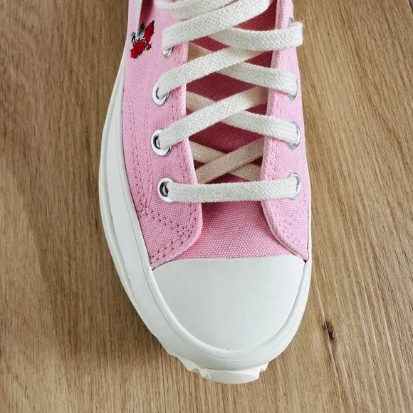 🌹Converse Women Shoes 11 Run Star Hike Platform Hi Sneakers Pink Roses A05192C