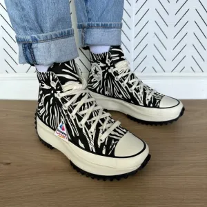 ⭐Converse Women Shoes Sz 7 Run Star Hike Platform High Zebra Black White A03729C