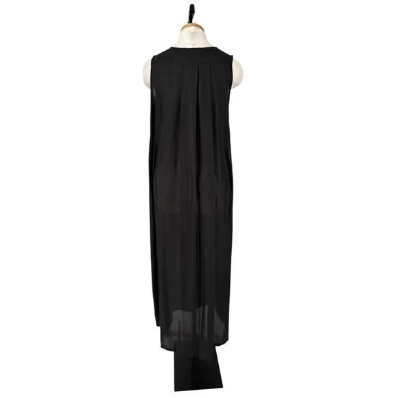 Cop Copine Bento Dress Maxi Pleated Back Minimalist Lagenlook Size 36 Designer