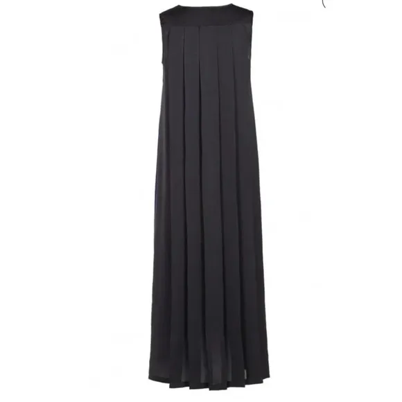 Cop Copine Bento Dress Maxi Pleated Back Minimalist Lagenlook Size 36 Designer