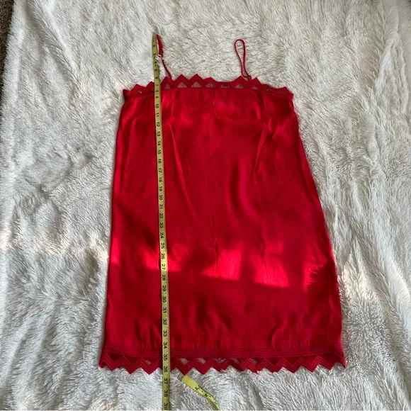 Cop.Copine Gala Tank Dress Red Lace 90s Y2K Classic Embroidery Minimalist EU 40