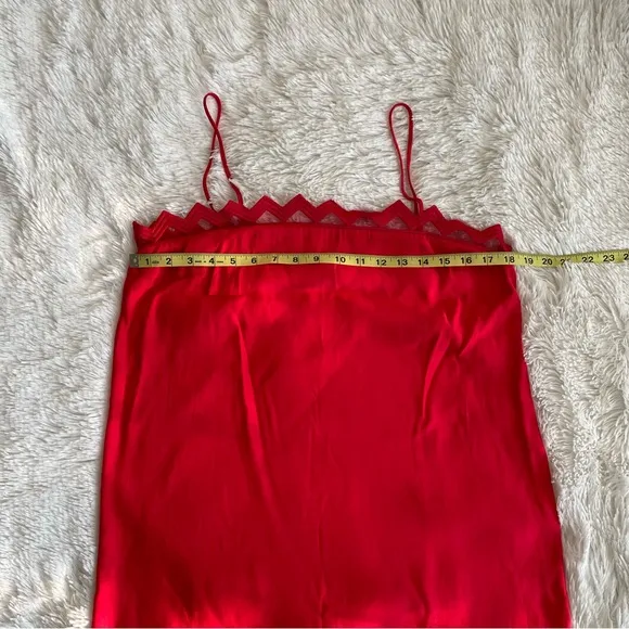 Cop.Copine Gala Tank Dress Red Lace 90s Y2K Classic Embroidery Minimalist EU 40