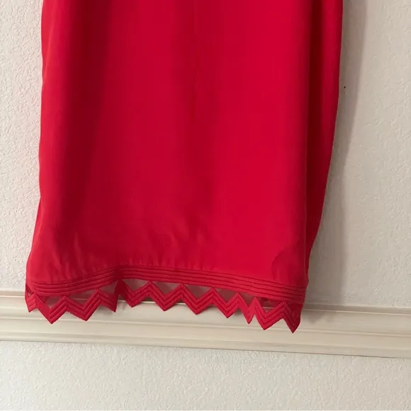 Cop.Copine Gala Tank Dress Red Lace 90s Y2K Classic Embroidery Minimalist EU 40