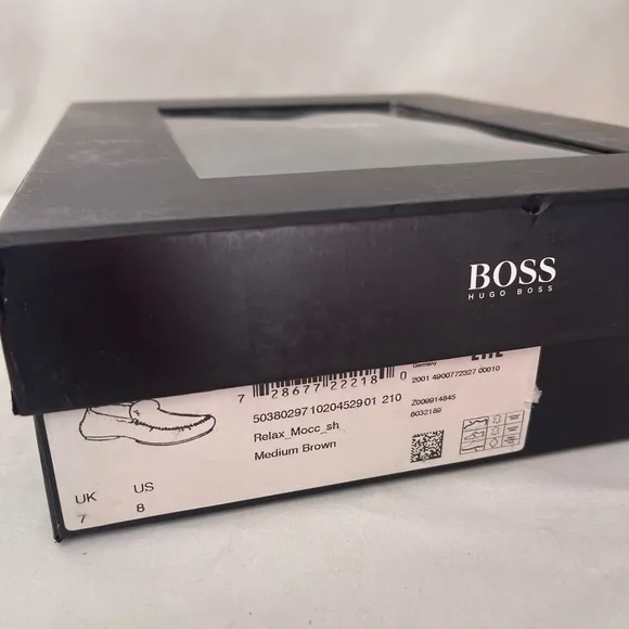 COPY - Hugo Boss RELAX shearling moccasin slippers lounge shoes  Fur Size  10