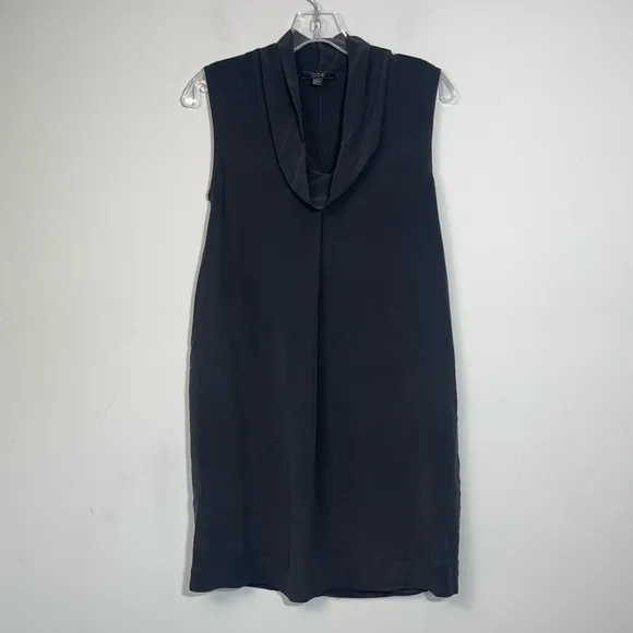 COS 100% Silk Sleeveless Black Mini Dress with Pockets 4 Minimalist Relaxed Boho