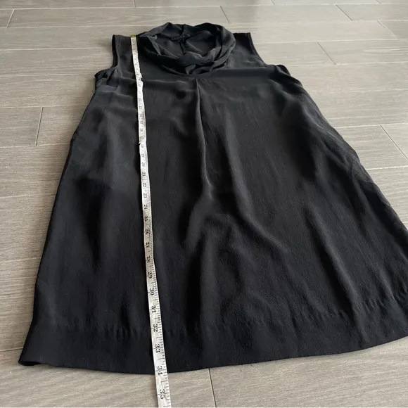 COS 100% Silk Sleeveless Black Mini Dress with Pockets 4 Minimalist Relaxed Boho