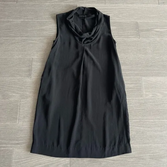 COS 100% Silk Sleeveless Black Mini Dress with Pockets 4 Minimalist Relaxed Boho