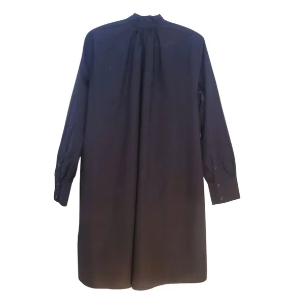 COS Black Midi Dress Long Sleeve High Neck Minimalist Style Size 10