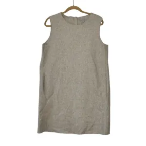 COS US Sz 12 Beige Wool Blend Minimalist Sleeveless Jumper Dress