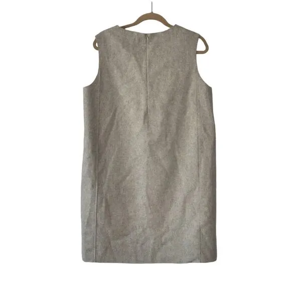 COS US Sz 12 Beige Wool Blend Minimalist Sleeveless Jumper Dress