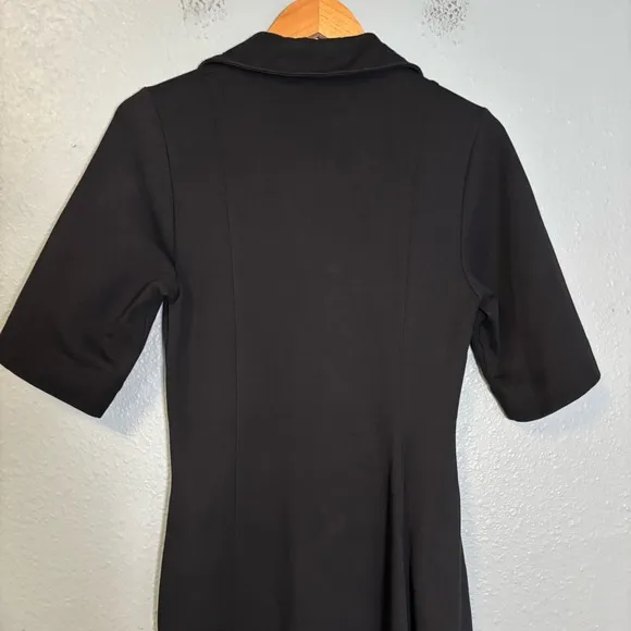 COS Women’s Asymmetric Polo Midi Shirt Dress Black