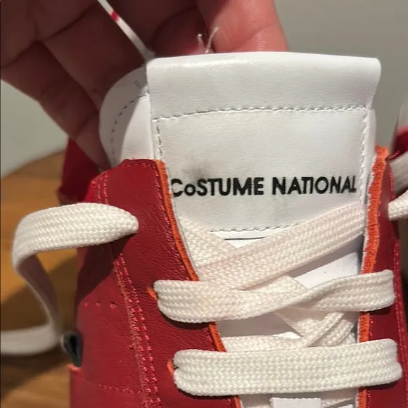 Costume National Men's Sneakers crimson red and white