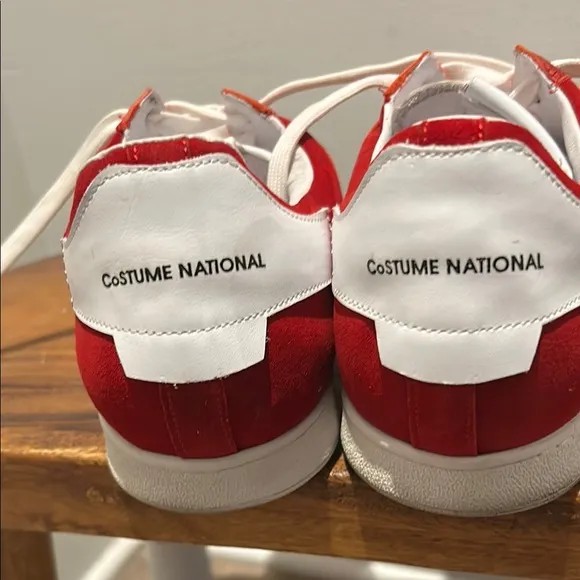 Costume National Men's Sneakers crimson red and white