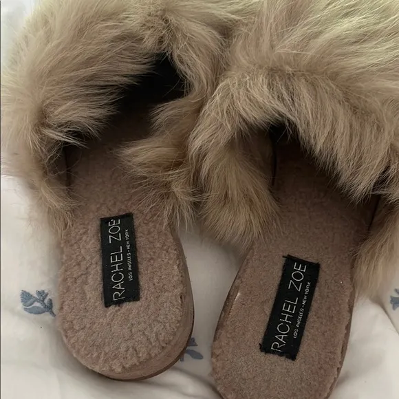 Cozy Faux Fur Slippers in Tan