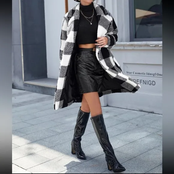 Cozy Open Front Teddy Trench Coat Jacket Minimalist