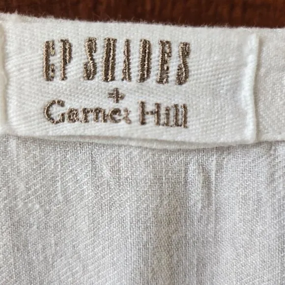 CP Shades   Garnett Hill Linen White Tiered Midi Dress XL Summer Boho Lagenlook