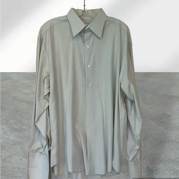 Craig Taylor Dress Shirt, French Cuffs, Luxury Designer and Fabric, Size 16.5 R