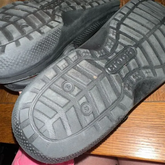 Crocs Classic Black Fur Lined Clogs Winter Slip-On Slippers Size mens 12