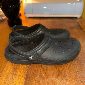 Crocs Classic Black Fur Lined Clogs Winter Slip-On Slippers Size mens 12