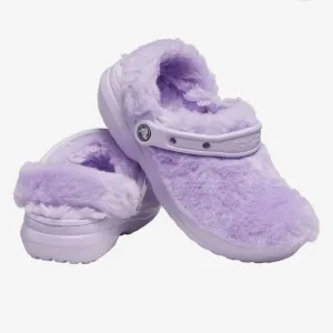 CROCS Classic Fur Sure Lavender Fuzzy Clog Size 7
