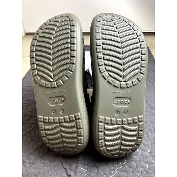 Crocs Iconic Classic Crush Clog 'Dusty Olive' Men's Comfy Shoes SZ 12:NWT/No Box