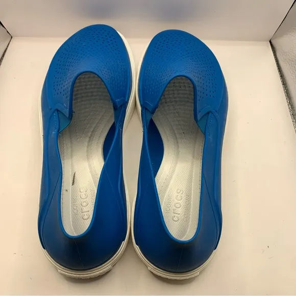 CROCS MEN  INDOOR OUTDOOR BLUE SLIP-ON COMFY RUBBER SHOES SIZE 13