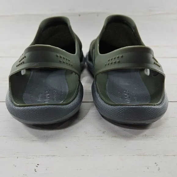 Crocs Mens‎ 8 Swiftwater Mesh Wave Sandals Shoes Green Outdoor Slip On 205701