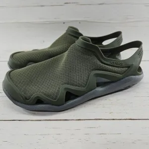 Crocs Mens‎ 8 Swiftwater Mesh Wave Sandals Shoes Green Outdoor Slip On 205701