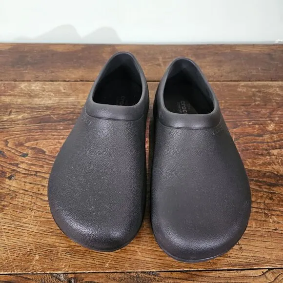 Crocs On The Clock Slip Resistant Work Slip On Shoes Black Unisex Mens 8
