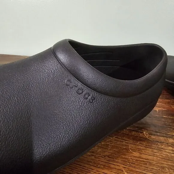 Crocs On The Clock Slip Resistant Work Slip On Shoes Black Unisex Mens 8