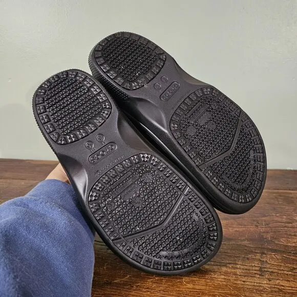 Crocs On The Clock Slip Resistant Work Slip On Shoes Black Unisex Mens 8