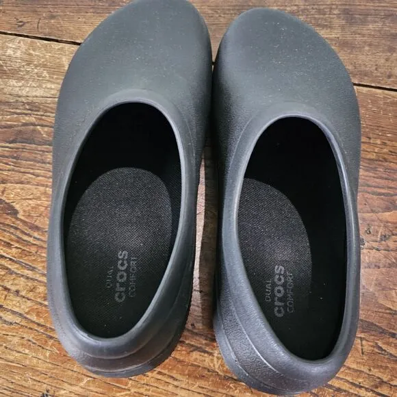 Crocs On The Clock Slip Resistant Work Slip On Shoes Black Unisex Mens 8