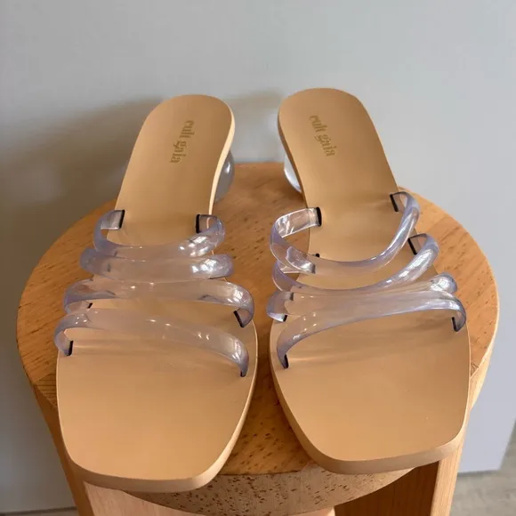 Cult Gaia Womens Jennee Acrylic Heel Sandal Dressy Open Toe Slip-On Shoes