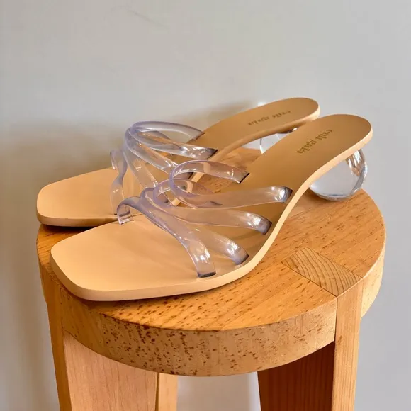 Cult Gaia Womens Jennee Acrylic Heel Sandal Dressy Open Toe Slip-On Shoes
