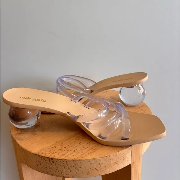 Cult Gaia Womens Jennee Acrylic Heel Sandal Dressy Open Toe Slip-On Shoes