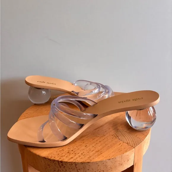Cult Gaia Womens Jennee Acrylic Heel Sandal Dressy Open Toe Slip-On Shoes