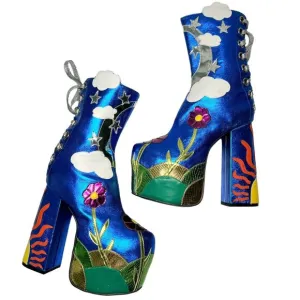 Current Mood Metallic Landscape Platform Boots Rave Festival EDM Cosplay 7